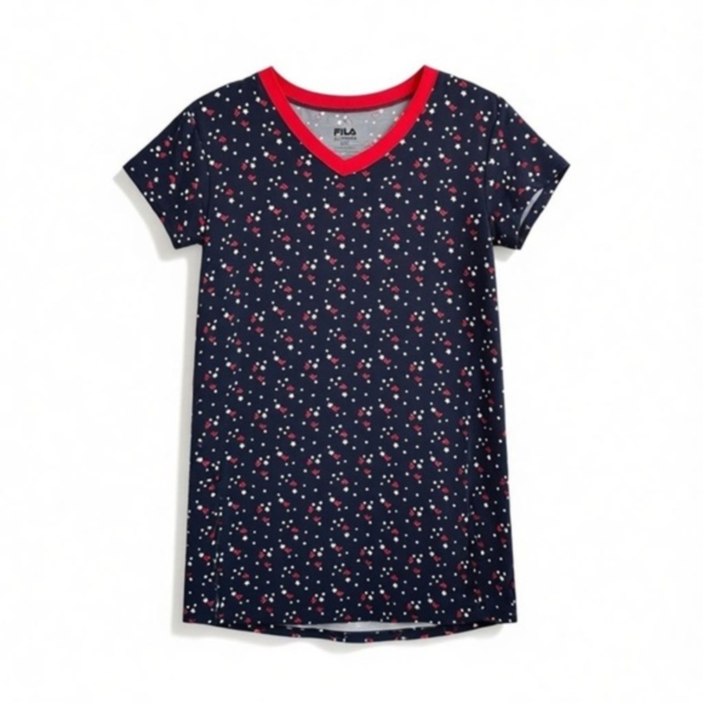 4/$20 FILA Sleepwear Star Print V-Neck Nightshirt Women’s Small NWOT